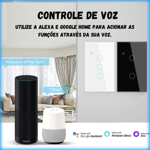 Interruptor Inteligente Wi-fi 2 Botões Alexa Google Home App