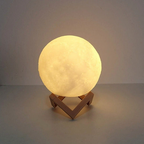 Luminária Lua Cheia 3d Abajur Mesa Portatil Decoração Quarto