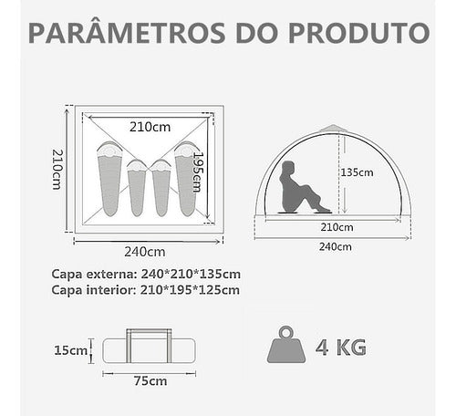 Barraca Camping De 4/5 Pessoas À Prova D'água Dois Andares